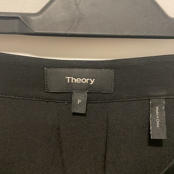 Theory Black Silk Off the Shoulder Blouse - Picture 3 of 5